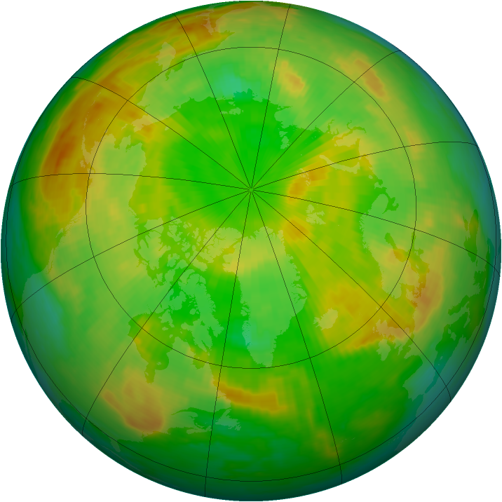 Arctic ozone map for 13 June 1985